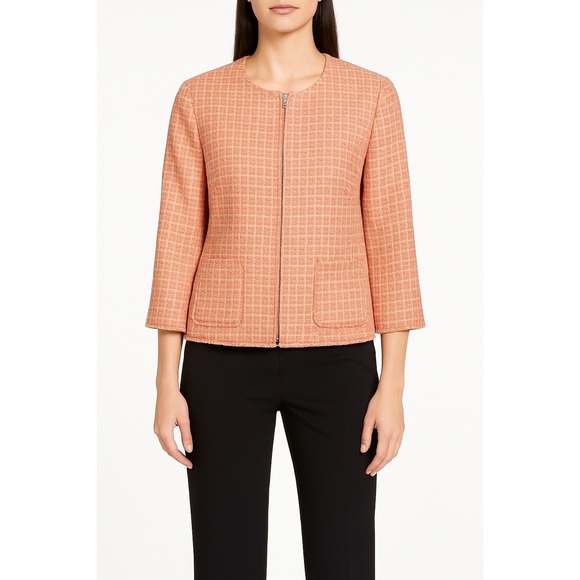 Norton McNaughton Blazer Jacket Tweed Pink Orange Gold Career 10 Academia  72-21 - Picture 1 of 16